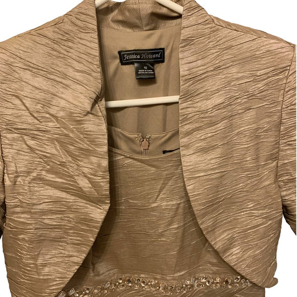 Jessica Howard Gold Mini Dress with Jacket - Picture 5 of 11
